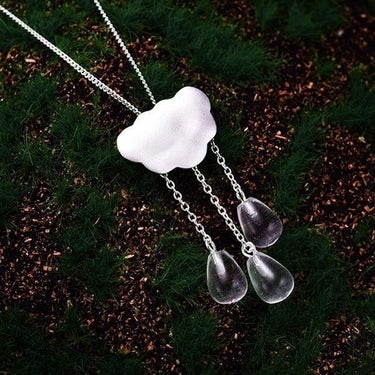 Gemstone Raindrop Cloud Necklace (Various Gems)